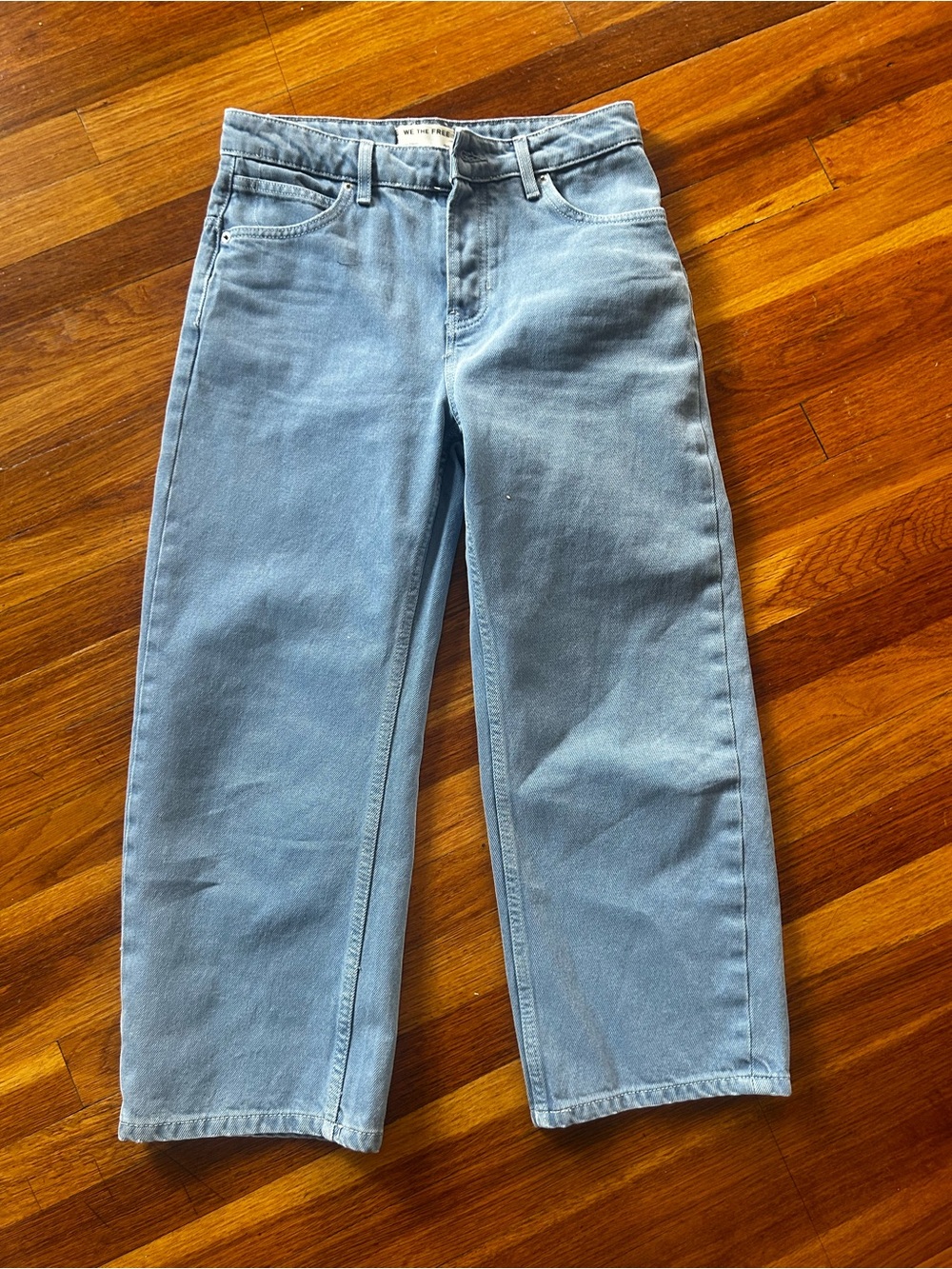 We The Free Mid-Rise Straight Jeans in Pale Blue Wash